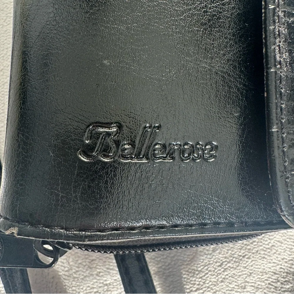 Vintage Bellerose Black Leather Crossbody Wallet Purse – Organizer Bag Y2K‎